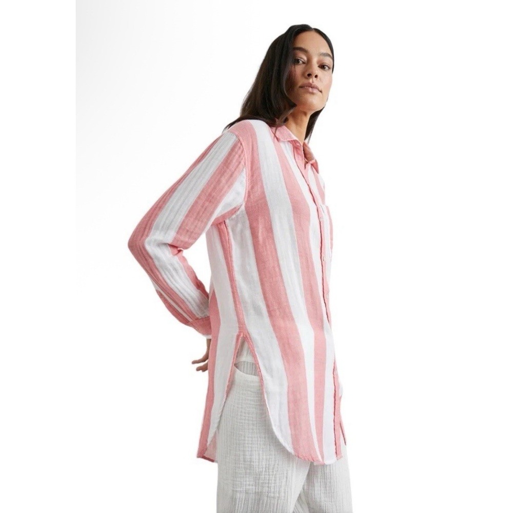 RAILS Jaylin Shirt Playa Stripe Size XXS Tunic Button Down Coastal